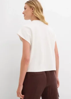 bonprix Shirts & Tops|Nachhaltigere Materialien^T-Shirt aus reiner Bio-Baumwolle wollweiß