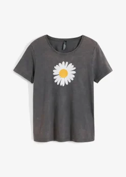 bonprix Shirts & Tops|Nachhaltigere Materialien^T-Shirt aus reiner Bio-Baumwolle grau bedruckt