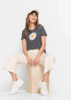 bonprix Shirts & Tops|Nachhaltigere Materialien^T-Shirt aus reiner Bio-Baumwolle grau bedruckt