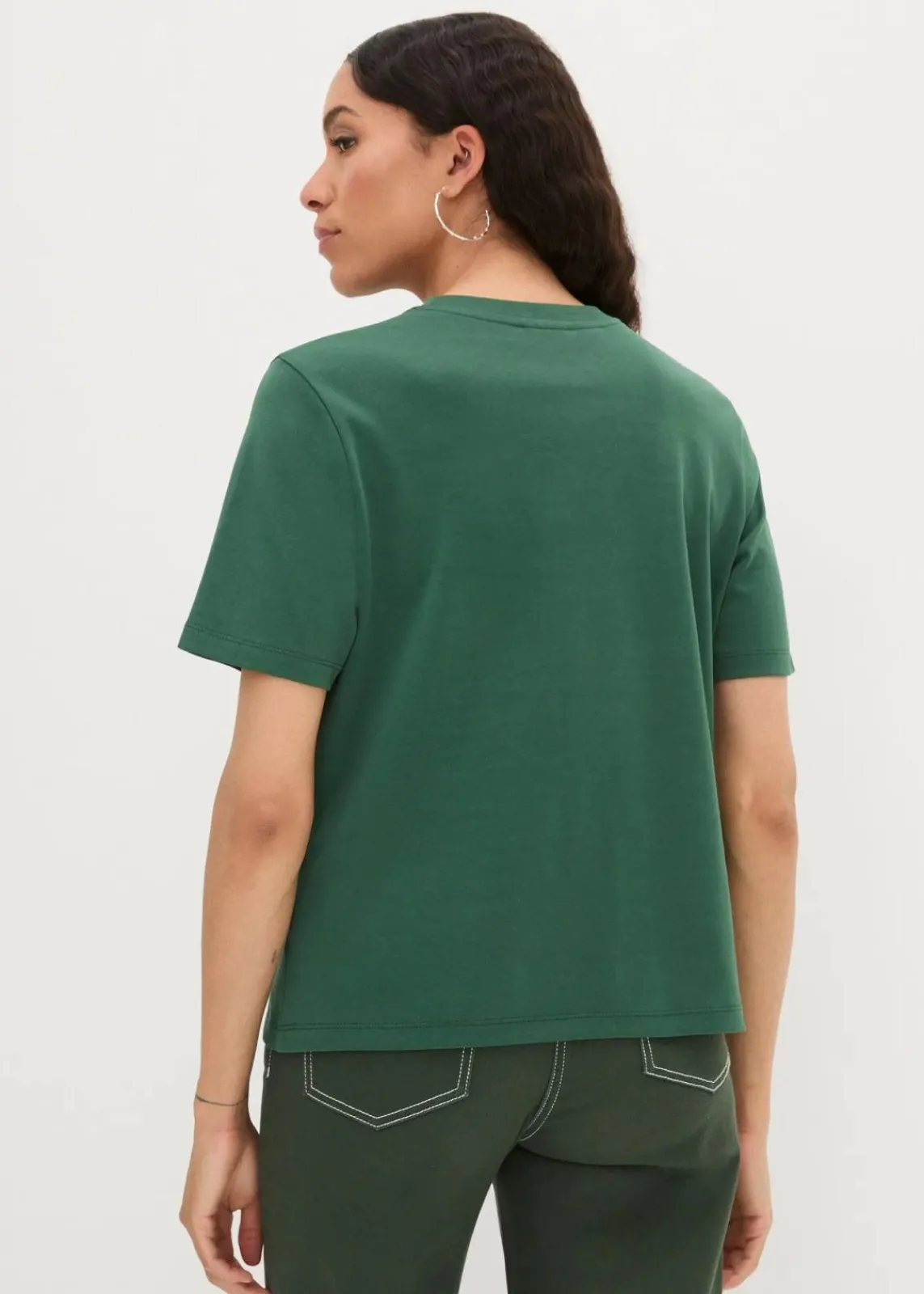 bonprix Shirts & Tops|Basics^T-Shirt aus reiner schwerer Bio-Baumwolle dunkelgrün
