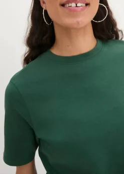 bonprix Shirts & Tops|Basics^T-Shirt aus reiner schwerer Bio-Baumwolle dunkelgrün