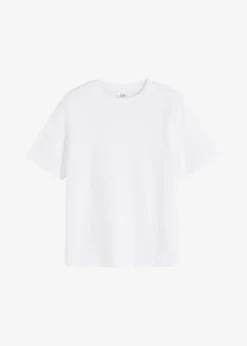 bonprix Shirts & Tops|Basics^T-Shirt aus reiner schwerer Bio-Baumwolle weiß
