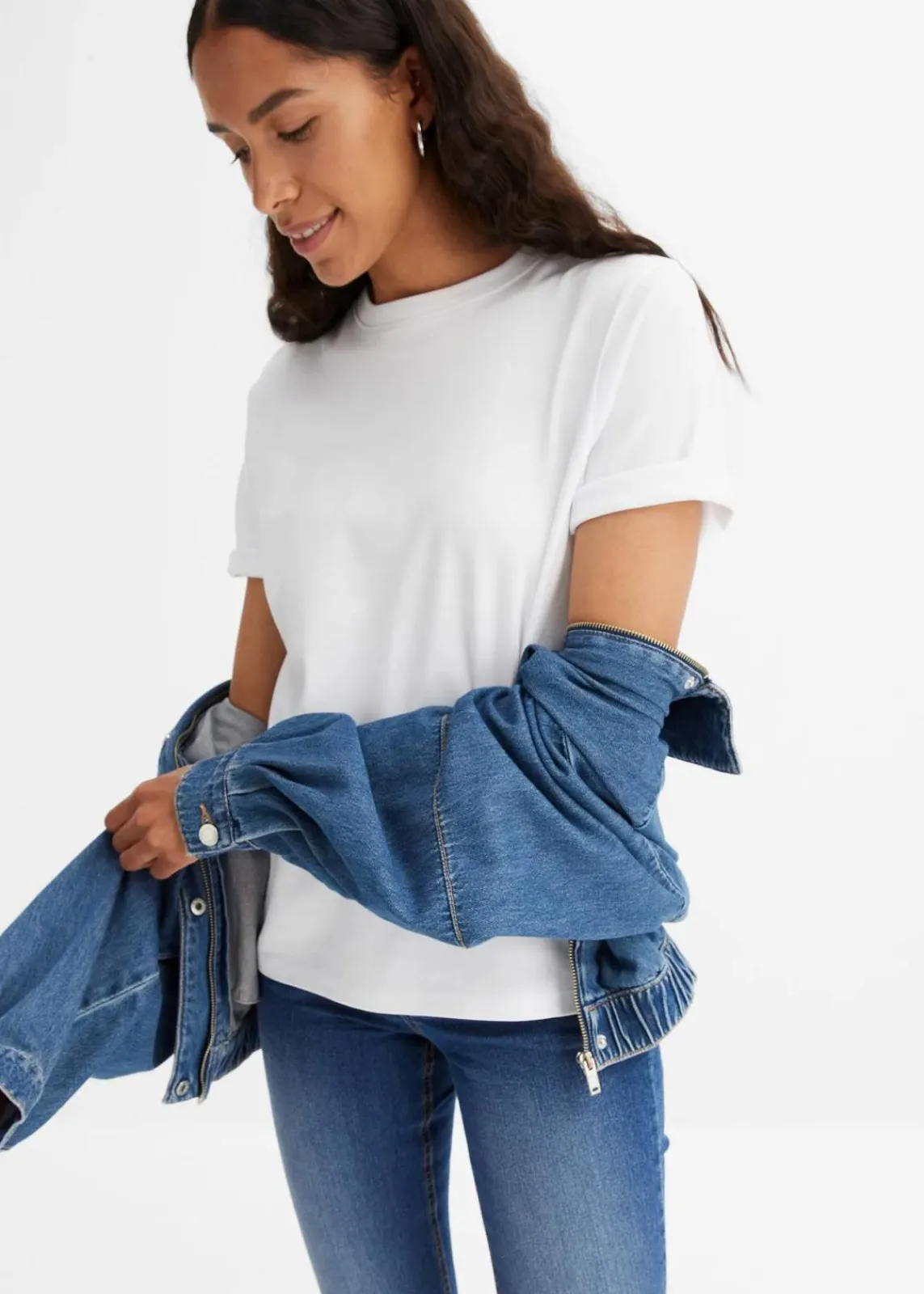 bonprix Shirts & Tops|Basics^T-Shirt aus reiner schwerer Bio-Baumwolle weiß