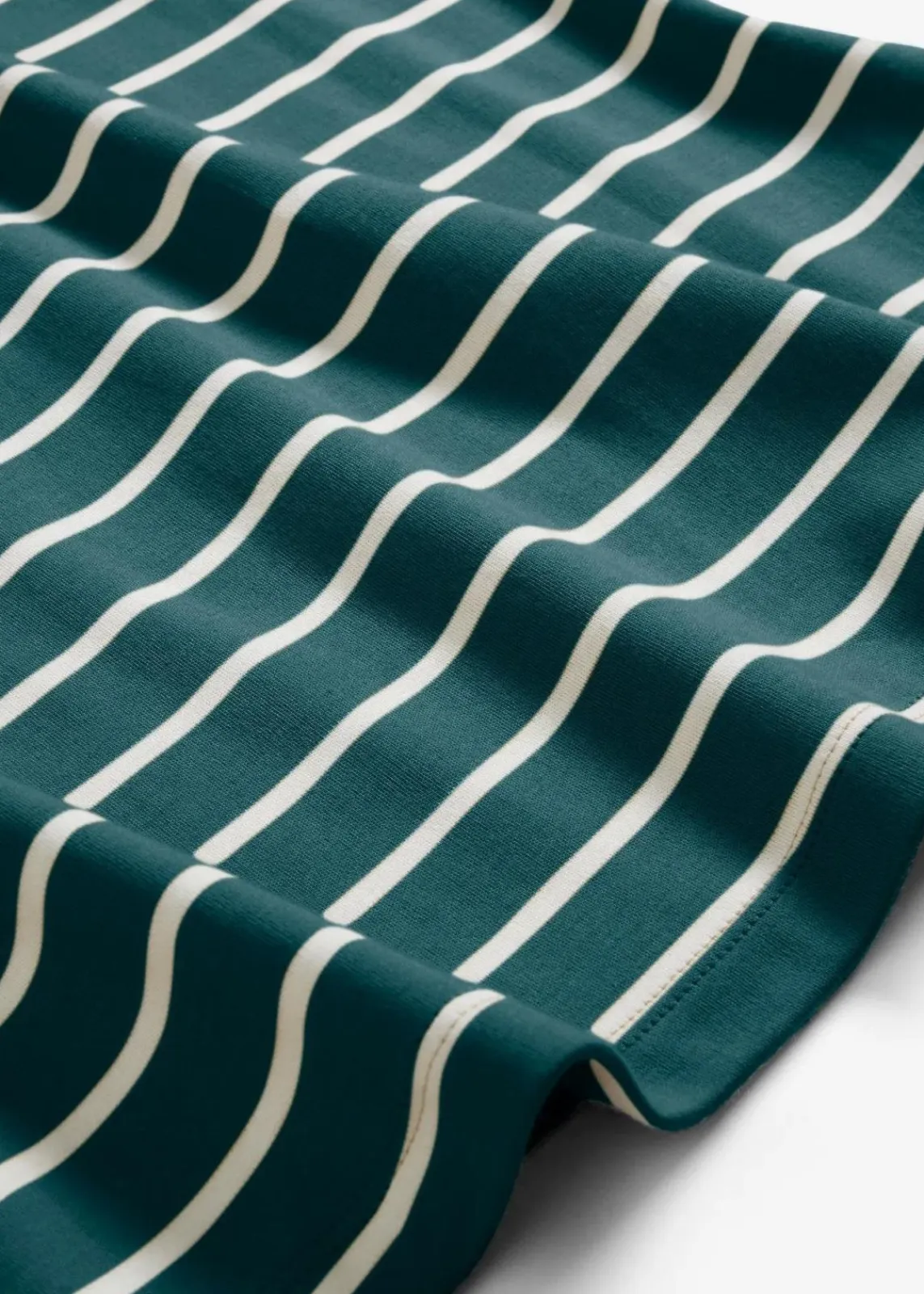 bonprix Nachhaltigere Materialien|Shirts & Tops^T-Shirt aus schwerer Bio-Baumwolle tiefgrün/wollweiß gestreift