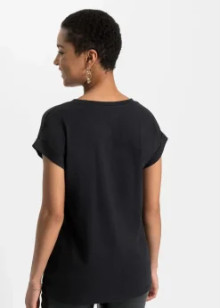 bonprix Shirts & Tops^T-Shirt aus softem Viskose-Mix schwarz bedruckt