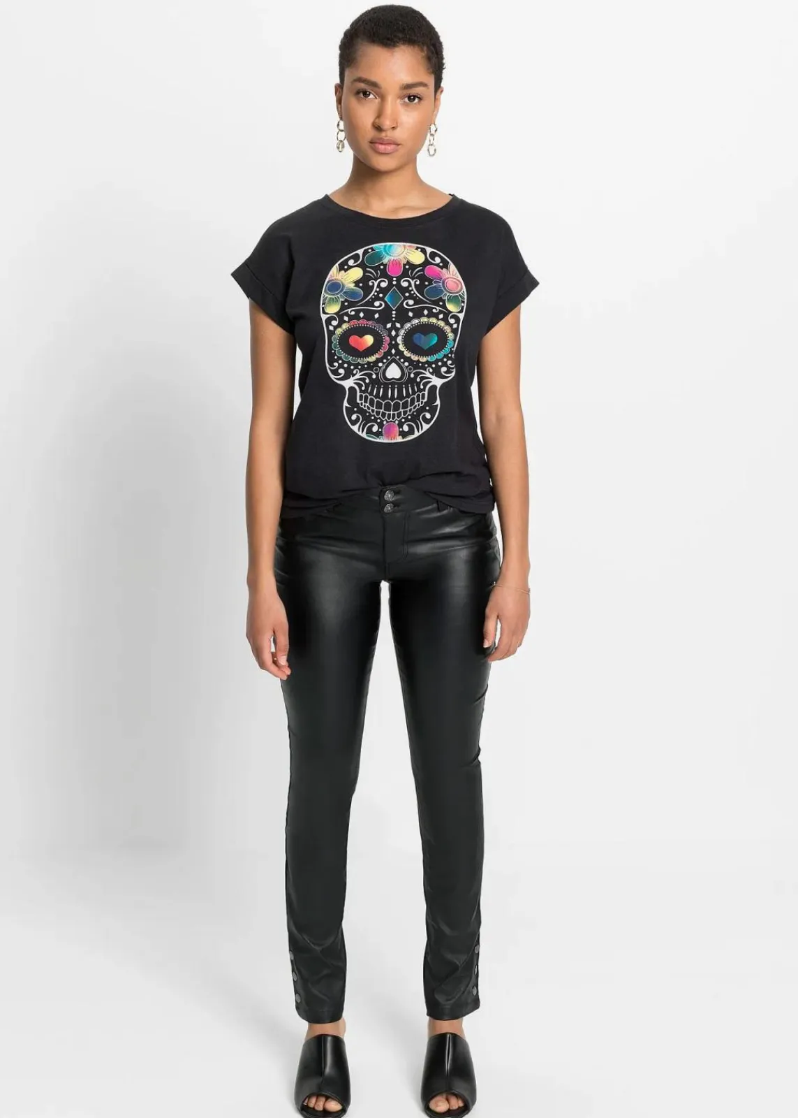 bonprix Shirts & Tops^T-Shirt aus softem Viskose-Mix schwarz bedruckt