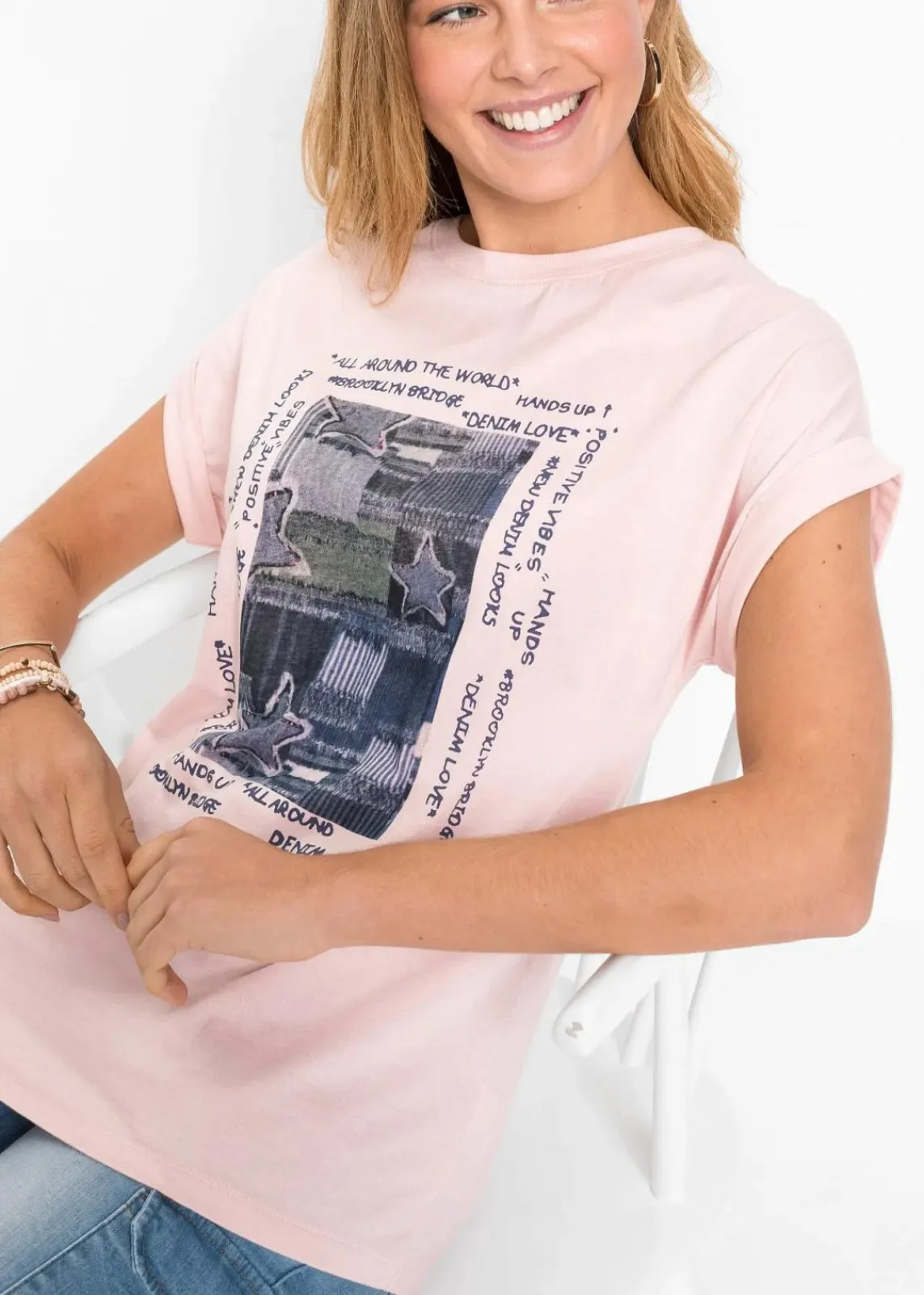 bonprix Shirts & Tops^T-Shirt aus softem Viskose-Mix zartrosa