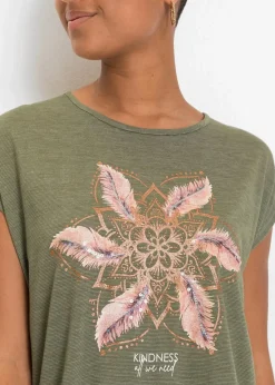 bonprix Shirts & Tops^T-Shirt aus softem Viskose-Mix oliv