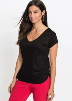 bonprix Shirts & Tops|Basics^T-Shirt aus softer Viskose schwarz