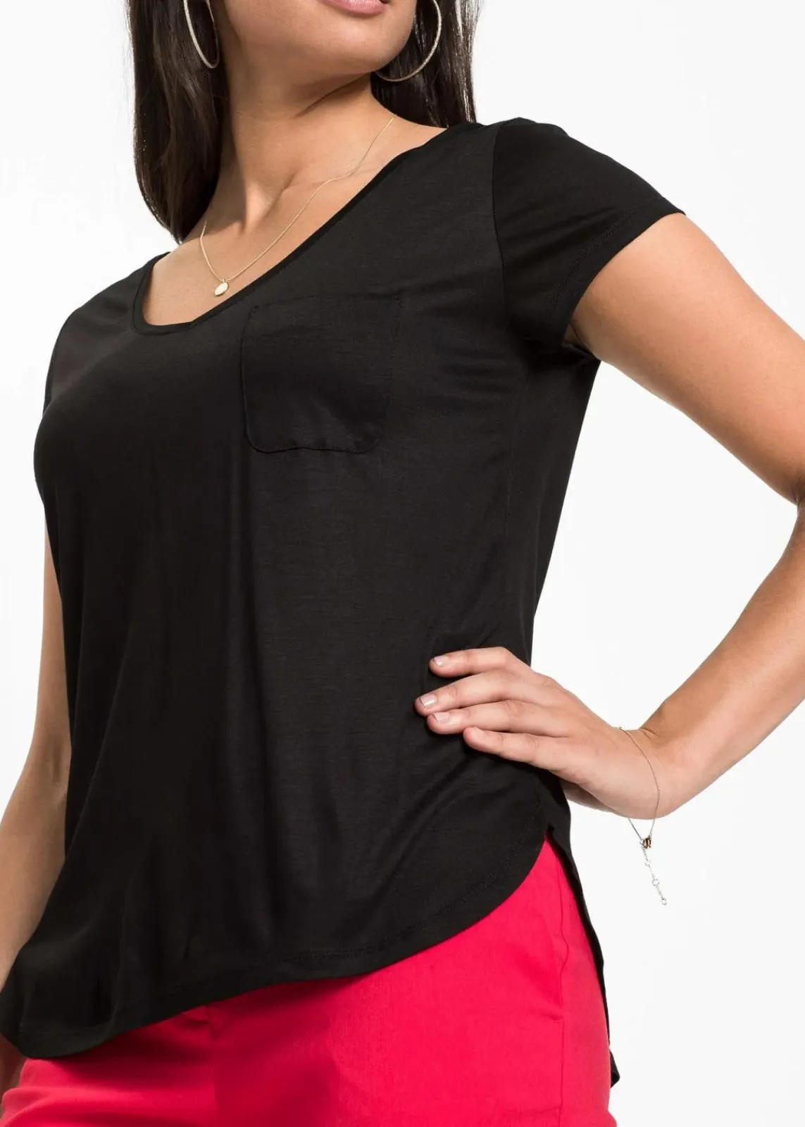 bonprix Shirts & Tops|Basics^T-Shirt aus softer Viskose schwarz