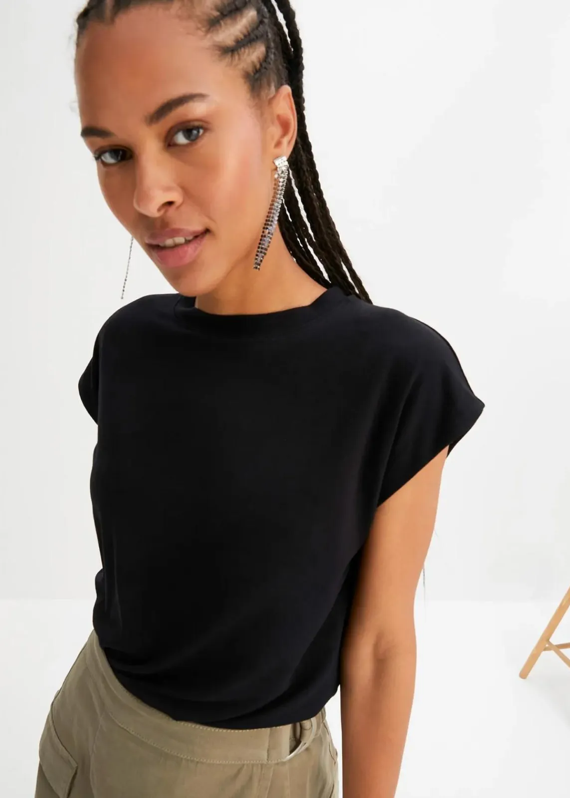 bonprix Nachhaltigere Materialien|Shirts & Tops^T-Shirt aus softer Viskose schwarz