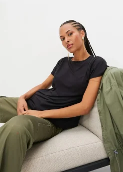 bonprix Basics|Shirts & Tops^T-Shirt aus softer Viskose schwarz
