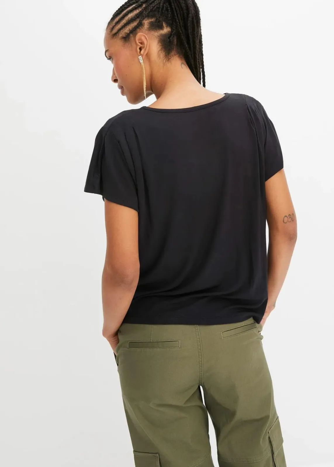 bonprix Basics|Shirts & Tops^T-Shirt aus softer Viskose schwarz