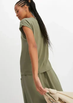bonprix Nachhaltigere Materialien|Shirts & Tops^T-Shirt aus softer Viskose oliv