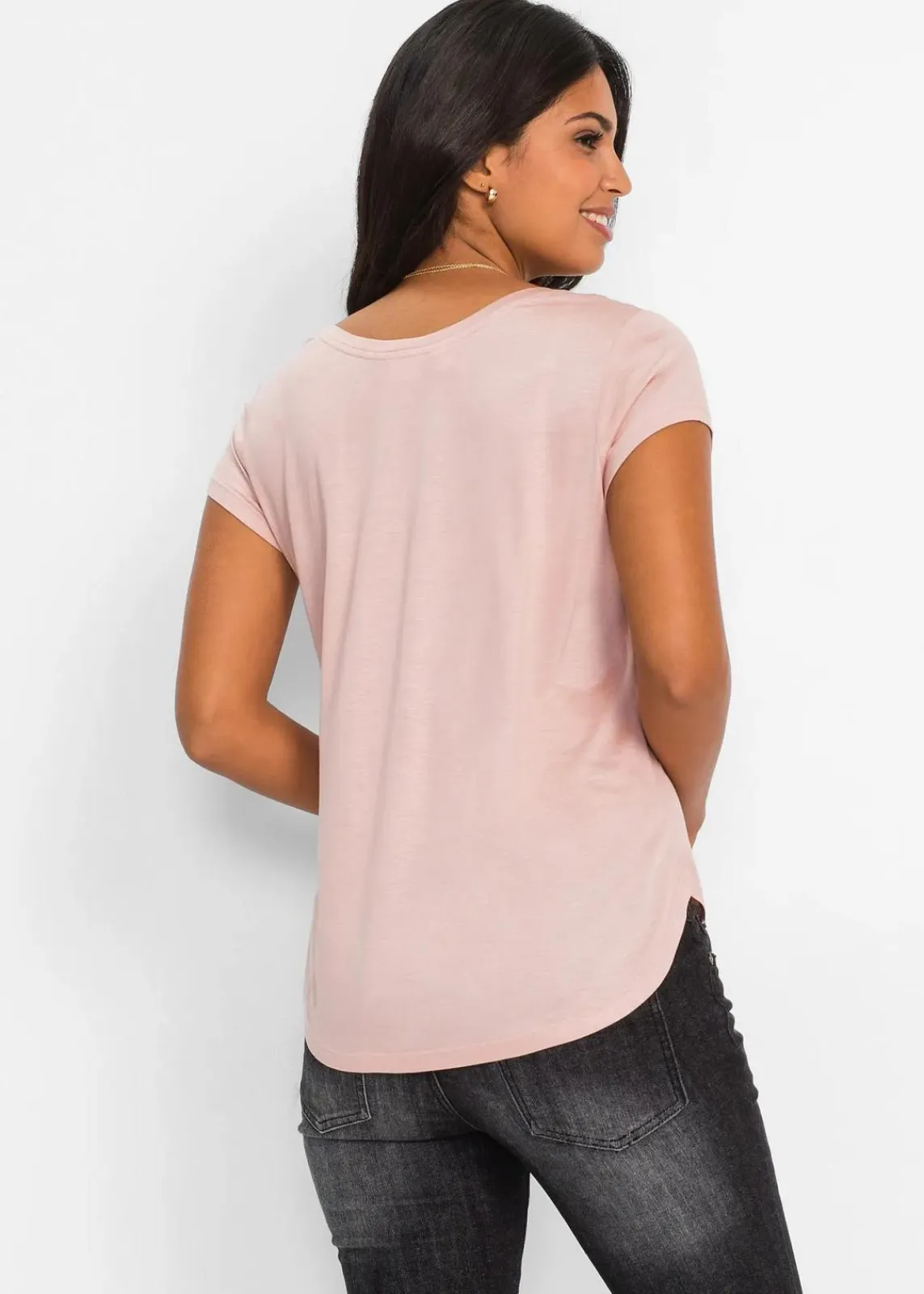 bonprix Shirts & Tops|Basics^T-Shirt aus softer Viskose vintagerosa