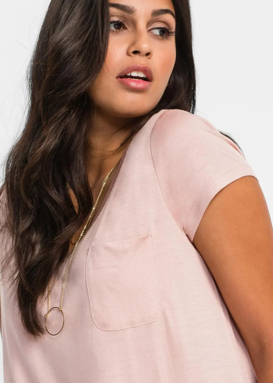 bonprix Shirts & Tops|Basics^T-Shirt aus softer Viskose vintagerosa
