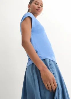 bonprix Shirts & Tops|Basics^T-Shirt aus softer Viskose mittelblau