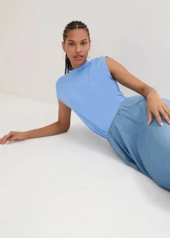 bonprix Shirts & Tops|Basics^T-Shirt aus softer Viskose mittelblau