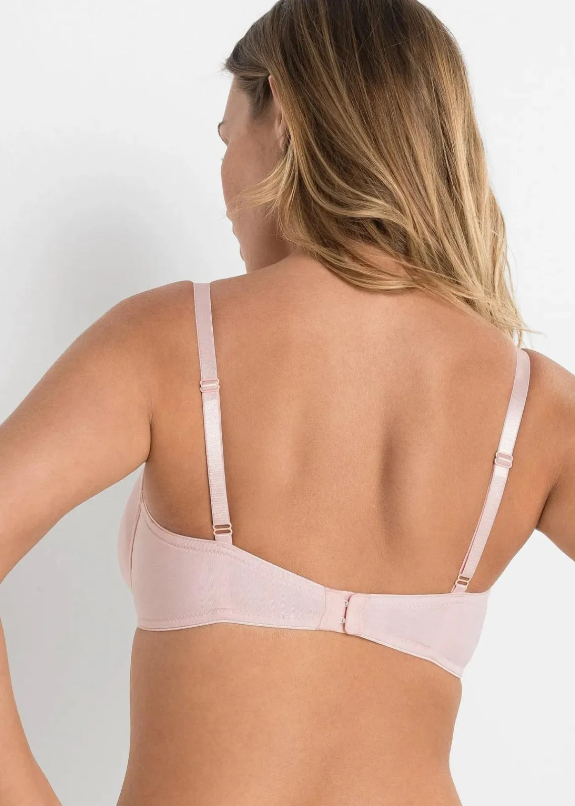 bonprix Große Cups D-H|Nachhaltigere Materialien^T-Shirt BH mit Bügel aus Bio-Baumwolle (3er Pack) dunkelblau + weiß + perlrosa