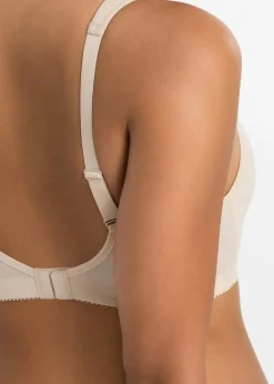 bonprix Bhs|Baumwollunterwäsche^T-Shirt BH ohne Bügel mit Baumwolle (2er Pack) sandbeige + braun