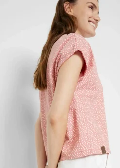 bonprix Shirts & Tops|Nachhaltigere Materialien^T-Shirt (2er Pack) rauchrose bedruckt + dunkelblau uni