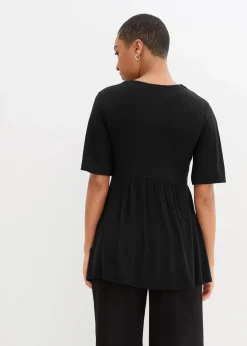 bonprix Shirts & Tops|Nachhaltigere Materialien^T-Shirt in A-Linie, kurzarm schwarz