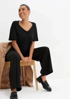 bonprix Shirts & Tops|Nachhaltigere Materialien^T-Shirt in A-Linie, kurzarm schwarz