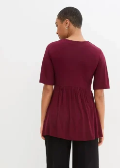 bonprix Nachhaltigere Materialien|Shirts & Tops^T-Shirt in A-Linie, kurzarm ahornrot