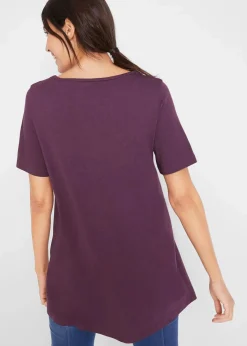 bonprix Shirts & Tops^T-Shirt in A-Linien-Form, kurzarm holunderbeere