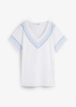 bonprix Shirts & Tops|Nachhaltigere Materialien^T-Shirt mit Bio-Baumwolle weiß bedruckt