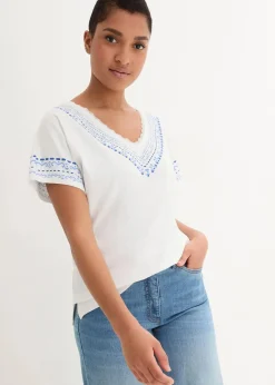 bonprix Shirts & Tops|Nachhaltigere Materialien^T-Shirt mit Bio-Baumwolle weiß bedruckt