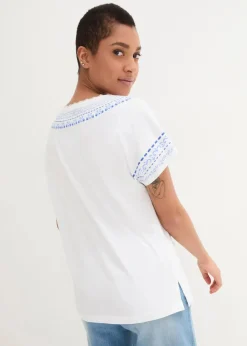 bonprix Shirts & Tops|Nachhaltigere Materialien^T-Shirt mit Bio-Baumwolle weiß bedruckt