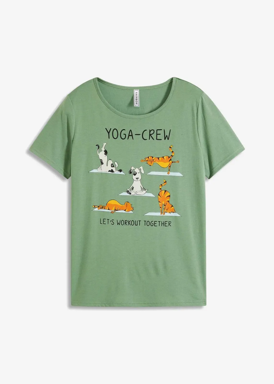 bonprix Shirts & Tops^T-Shirt mit Druck piniengrün bedruckt