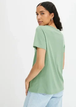 bonprix Shirts & Tops^T-Shirt mit Druck piniengrün bedruckt
