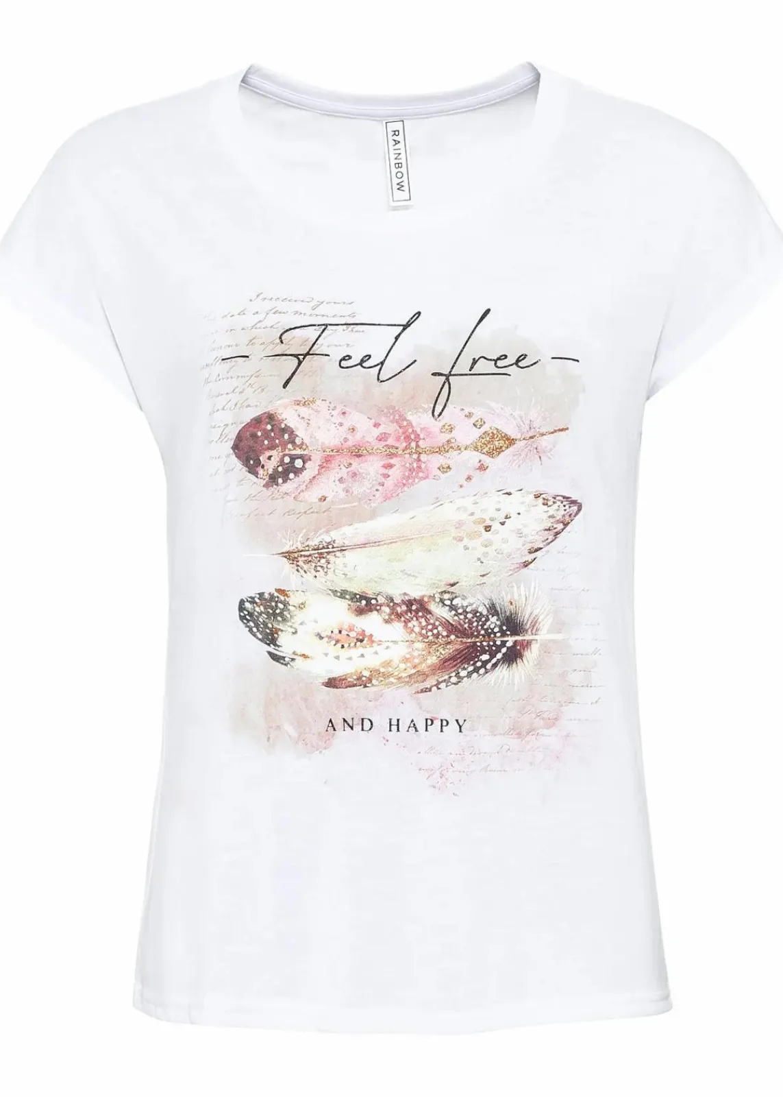 bonprix Shirts & Tops^T-Shirt mit Federdruck weiß bedruckt