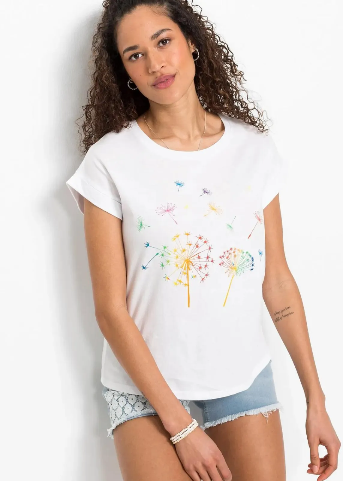 bonprix Shirts & Tops^T-Shirt mit floralem Print weiß floral