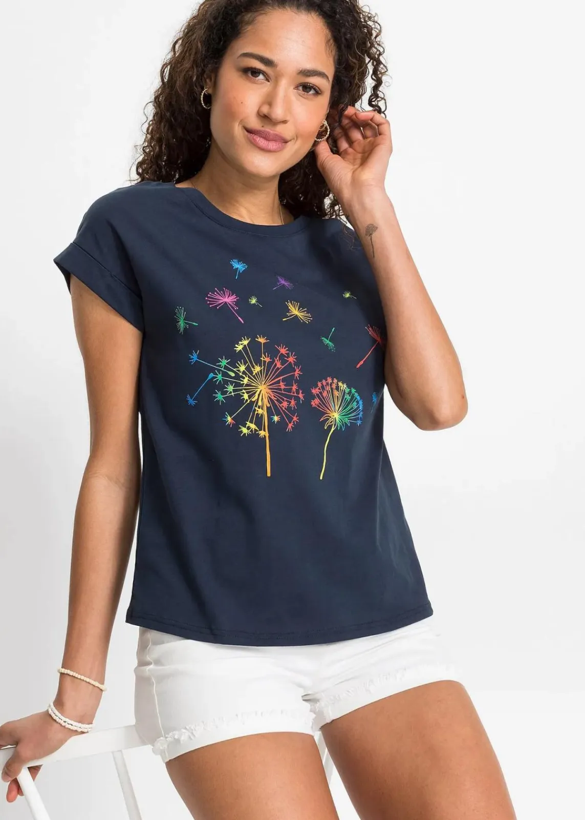 bonprix Shirts & Tops^T-Shirt mit floralem Print tiefblau floral