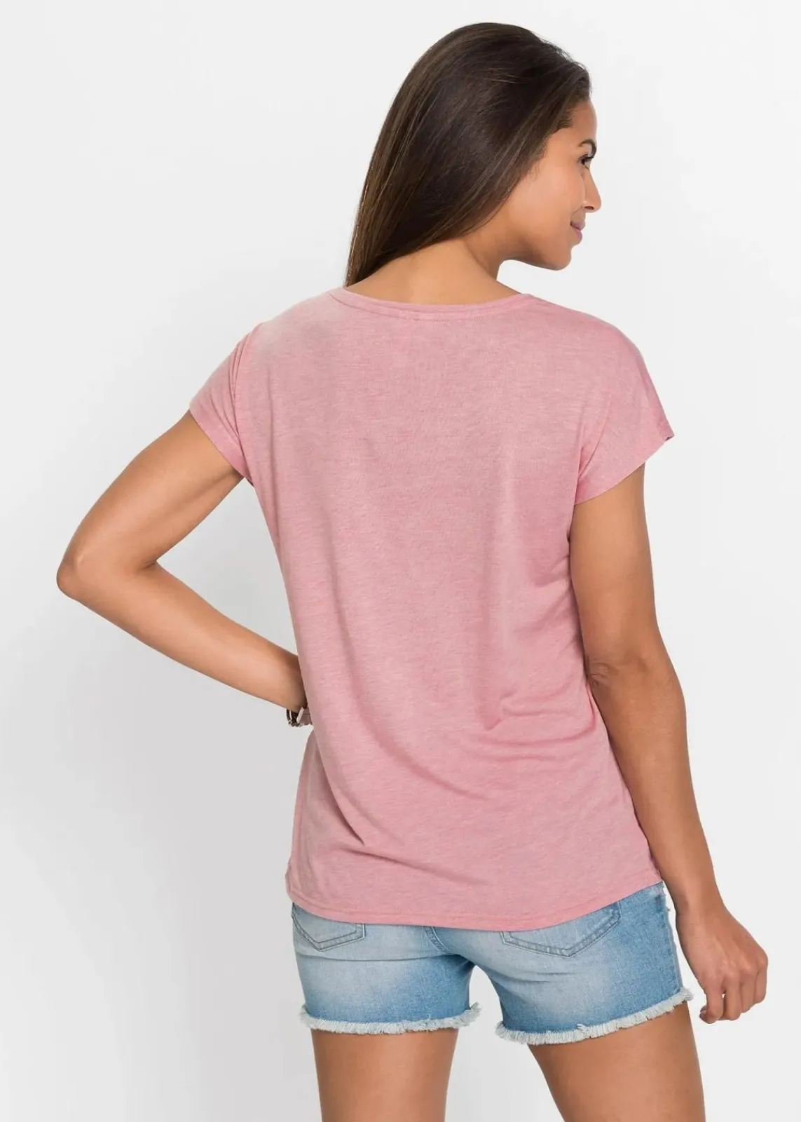bonprix Shirts & Tops^T-Shirt mit Glitzerdruck rauchrose bedruckt