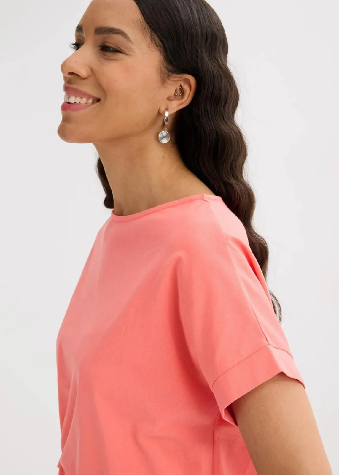 bonprix Shirts & Tops^T-Shirt mit Knotendetail helllachs