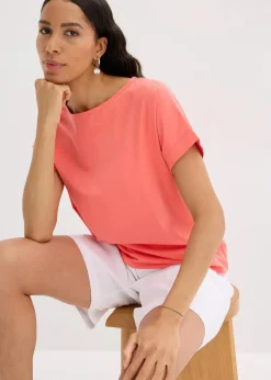 bonprix Shirts & Tops^T-Shirt mit Knotendetail helllachs