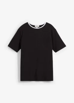bonprix Shirts & Tops^T-Shirt mit Kontrastdetail schwarz