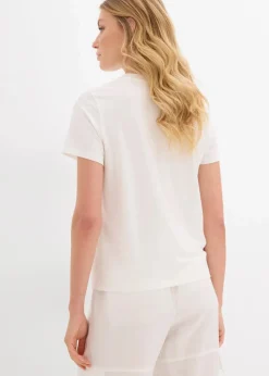 bonprix Shirts & Tops|Nachhaltigere Materialien^T-Shirt mit Motivprint wollweiß/mentholblau graphisch bedruckt