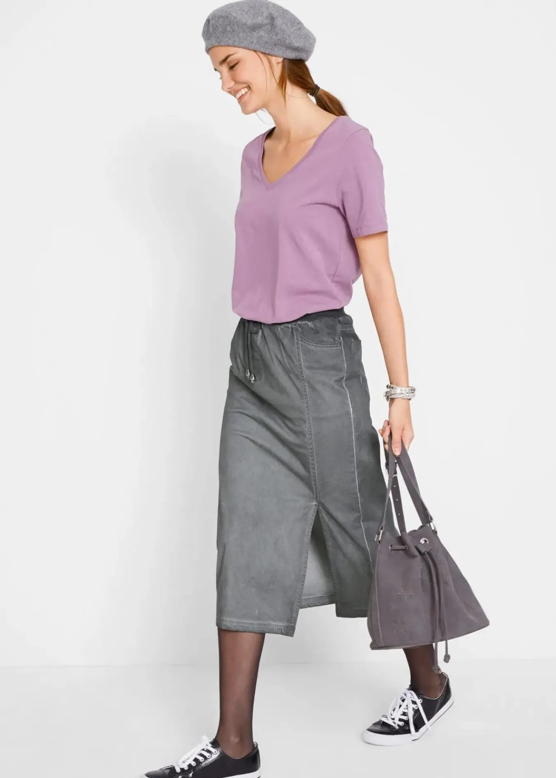 bonprix Bekleidung·Röcke|Basics^T-Shirt mit reiner Bio-Baumwolle mattlavendel
