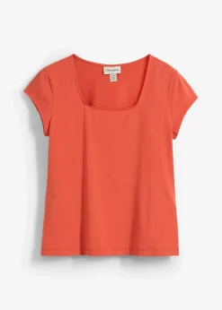 bonprix Nachhaltigere Materialien|Shirts & Tops^T-Shirt mit reiner Bio-Baumwolle zimtrot