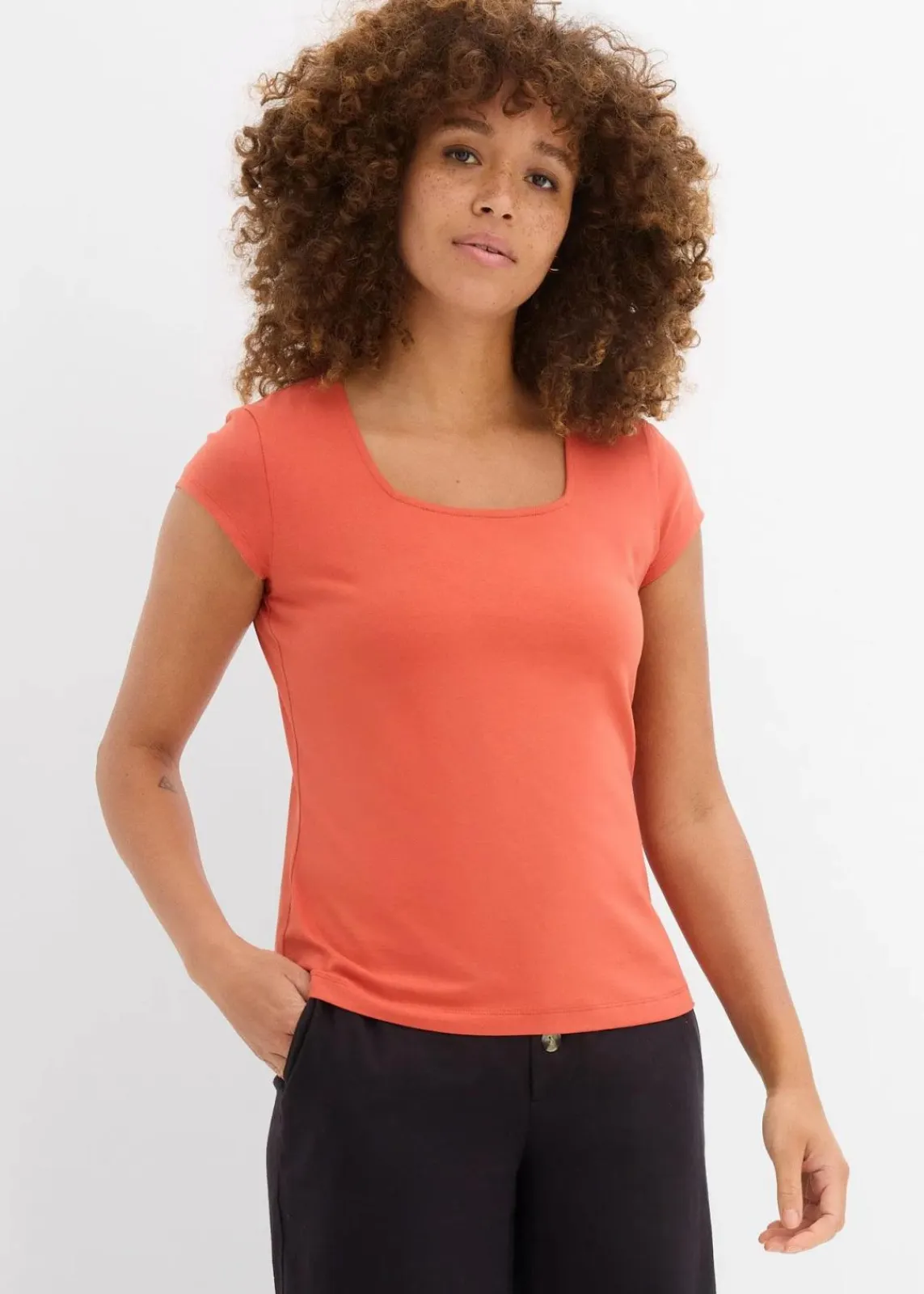 bonprix Nachhaltigere Materialien|Shirts & Tops^T-Shirt mit reiner Bio-Baumwolle zimtrot