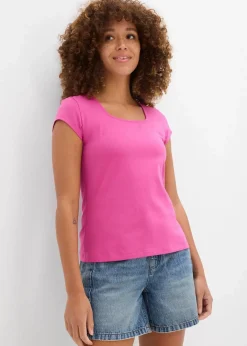 bonprix Nachhaltigere Materialien|Shirts & Tops^T-Shirt mit reiner Bio-Baumwolle fuchsia