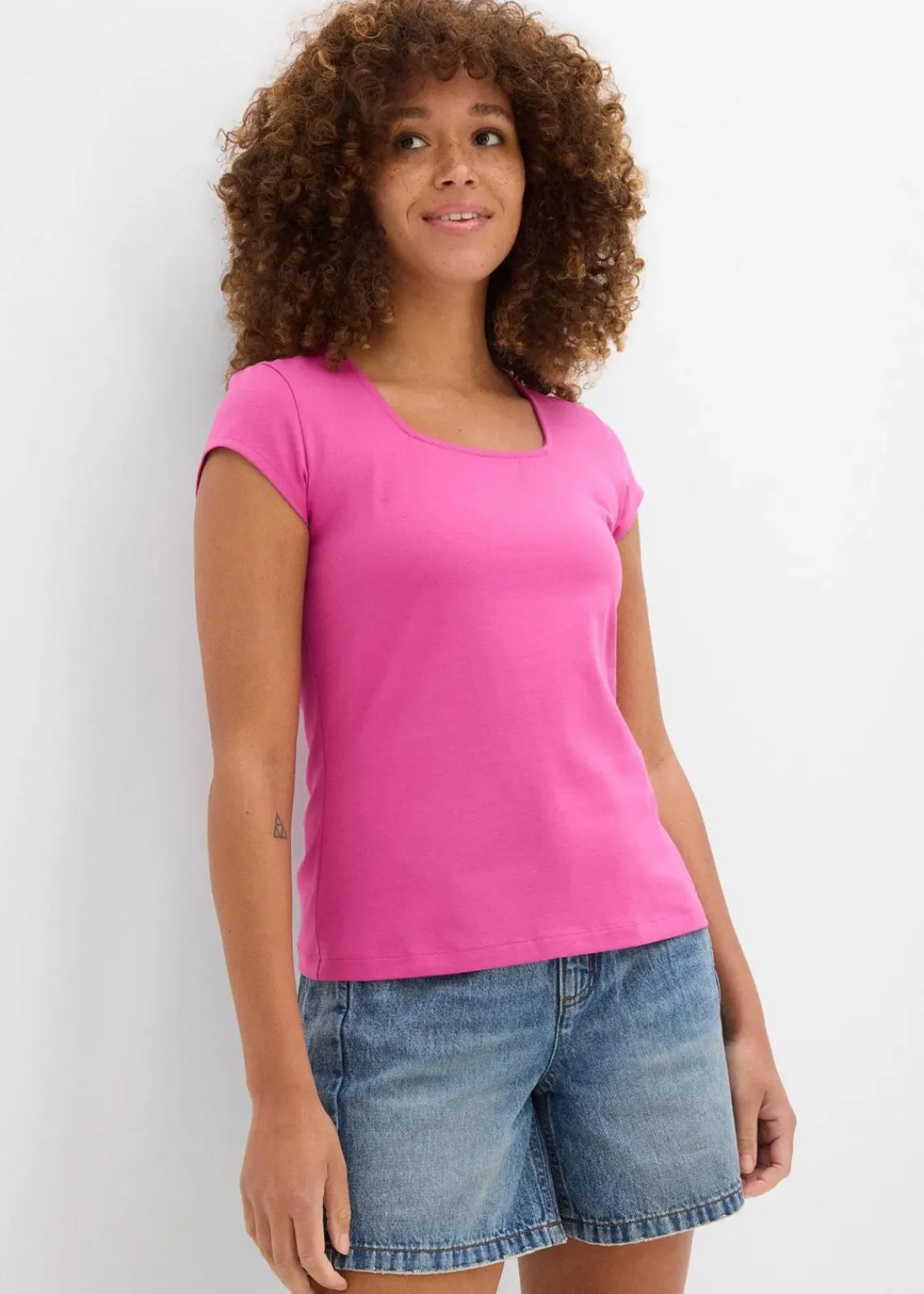 bonprix Nachhaltigere Materialien|Shirts & Tops^T-Shirt mit reiner Bio-Baumwolle fuchsia