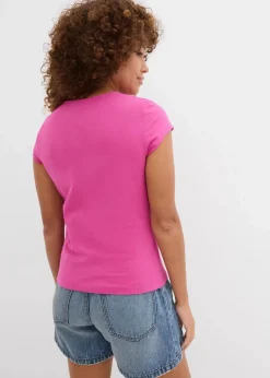 bonprix Nachhaltigere Materialien|Shirts & Tops^T-Shirt mit reiner Bio-Baumwolle fuchsia