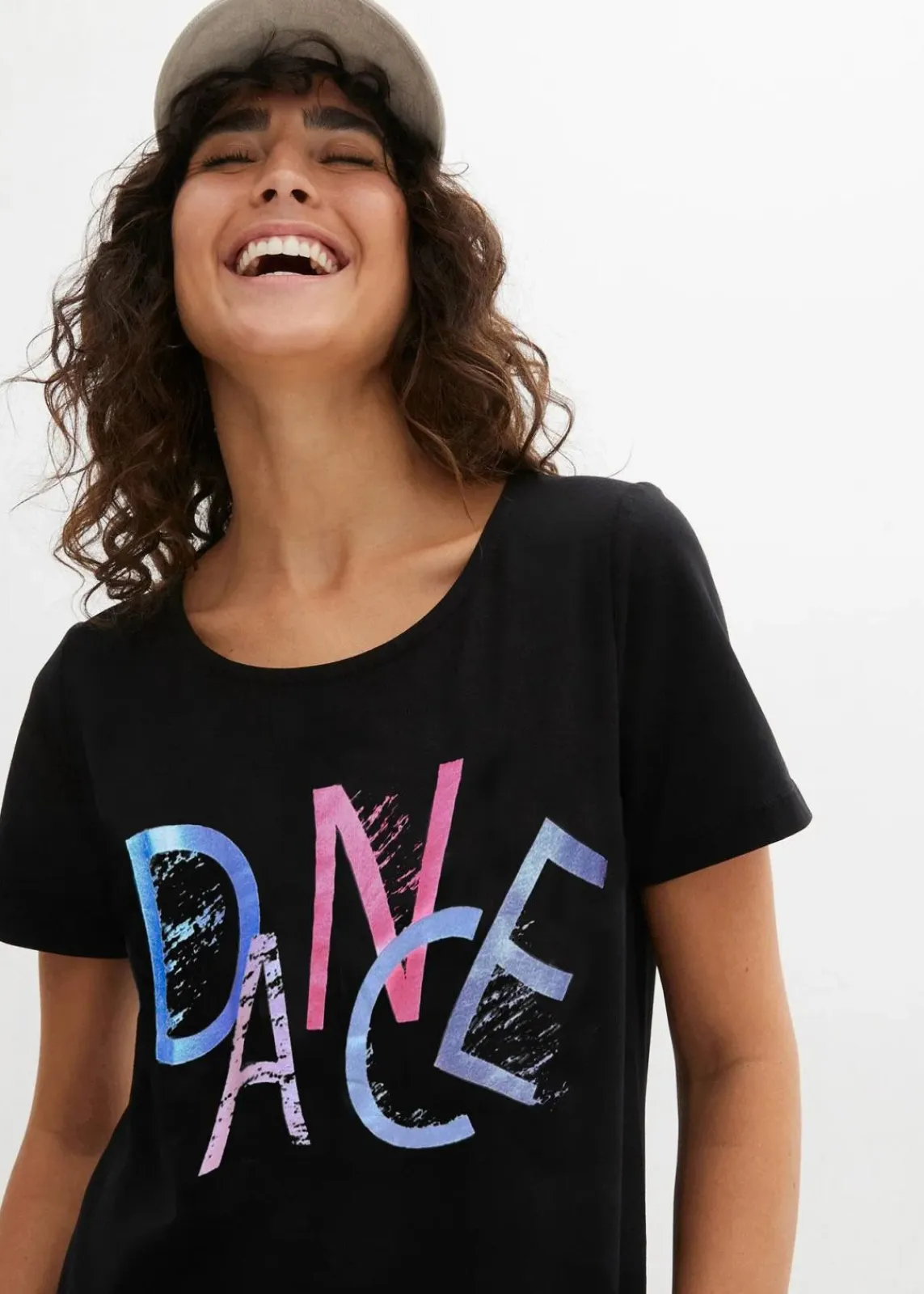 bonprix Bekleidung·Sweat|Nachhaltigere Materialien^T-Shirt mit Retro-Print schwarz bedruckt