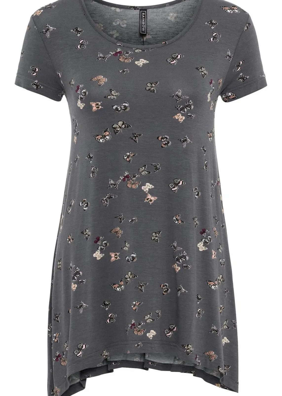 bonprix Shirts & Tops^T-Shirt mit Schmetterlingen dunkelgrau bedruckt